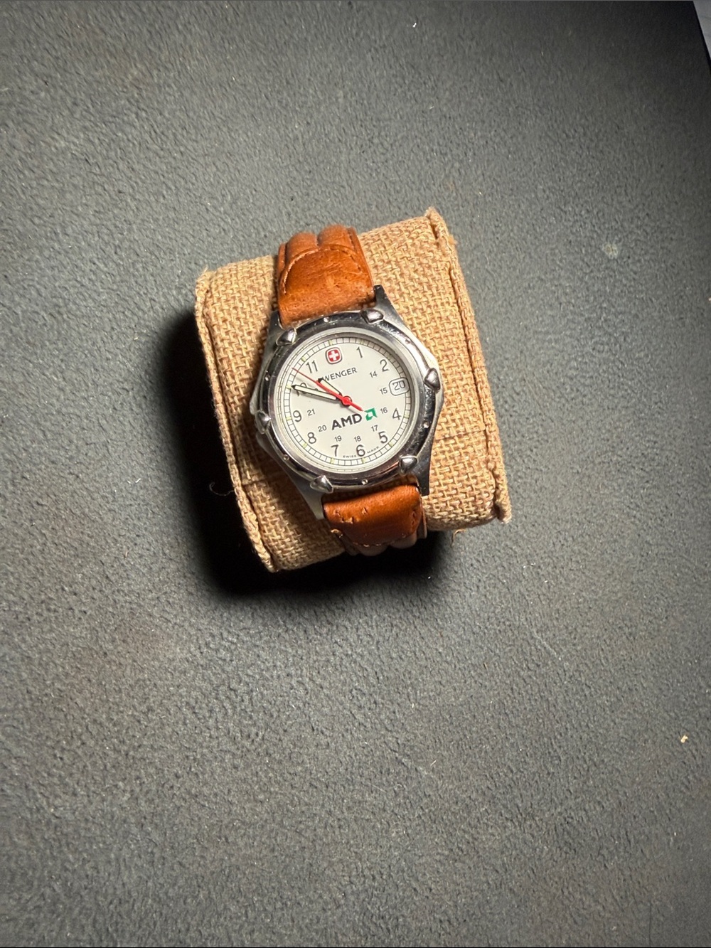 Wenger Men's Tan Leather Strap Watch with White Dial - Picture 1 of 5